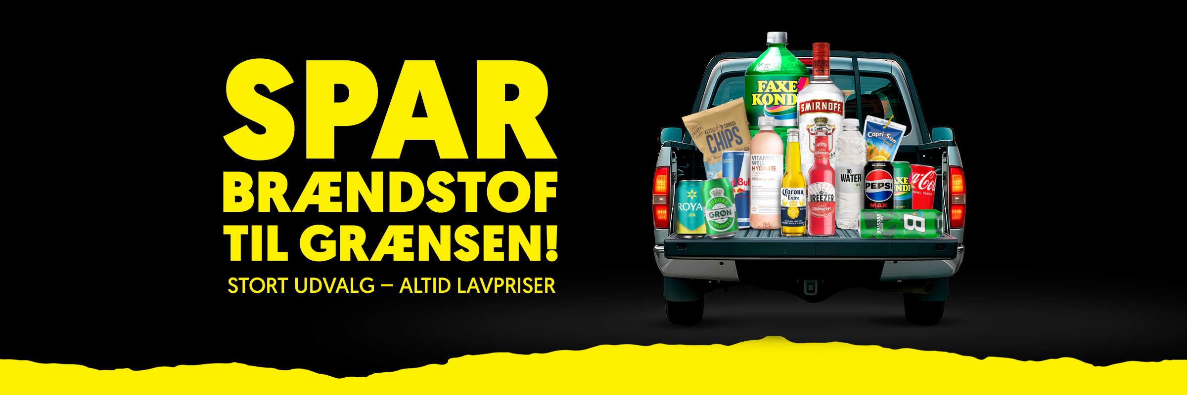 Spar turen - spar pengene! Drikkevarer til grænsepriser i din outlet